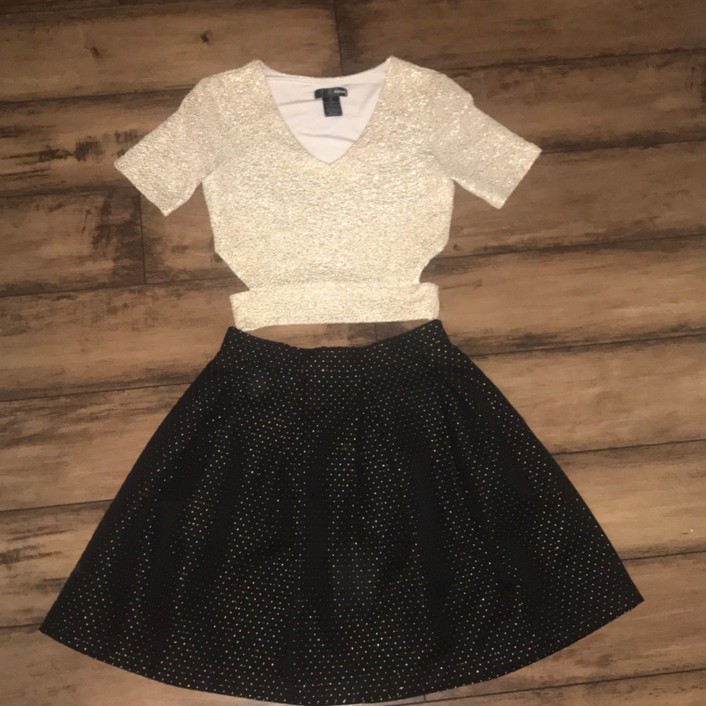 Gold and Black Two Piece Set